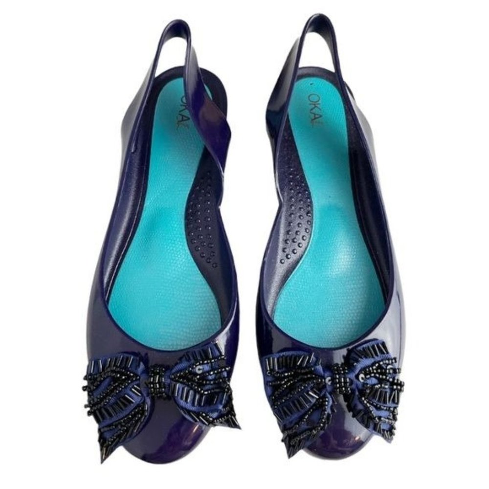 OKA b. Jelly Sling Back Flats Bows Size 10